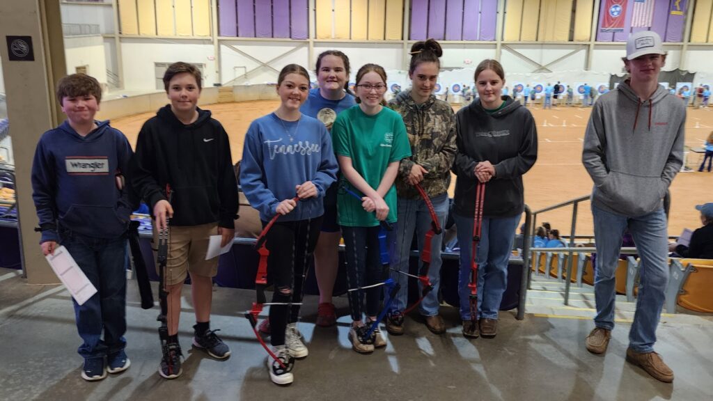 Group photo of Giles County 4-H archery team.